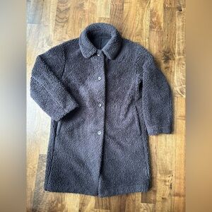 Uniqlo Charcoal Grey Teddy Coat